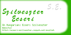 szilveszter ecseri business card